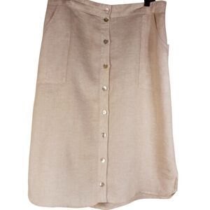 St. Tropez  Linen iButton-Down A-Line Skirt Size XL 36in waist 29in lenght